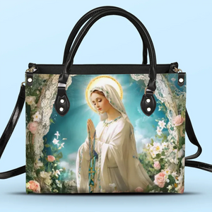Pray With Mary - Leather Handbag - Catholic Gifts For All Believers