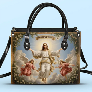 Forever Cherished In The Arms Of Grace - Leather Handbag - Christian Gifts For All Believers, Jesus Lovers