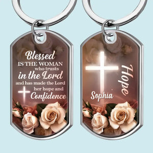 Blessed With His Love And Grace - Personalized Custom Keychain - Christian Gifts For All Believers, Jesus Lovers