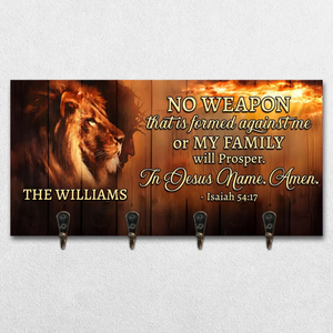 His Strength Is My Shield - Personalized Custom Home Decor Key Hanger, Key Holder - Christian Gifts For All Believers, Jesus Lovers