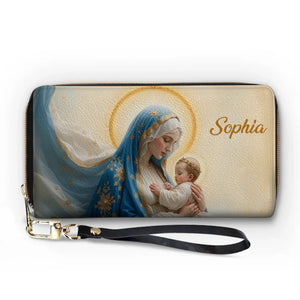 Blessed Beyond Measure - Personalized Custom Leather Long Wallet - Catholic Gifts For All Believers