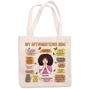 Covered In Grace, Walking In Strength - Personalized Custom Tote Bag - Christian Gifts For All Believers, Jesus Lovers