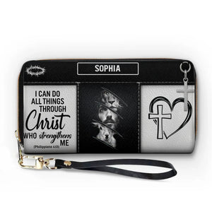 God’s Grace Is Enough - Personalized Custom Leather Long Wallet - Christian Gifts For All Believers, Jesus Lovers