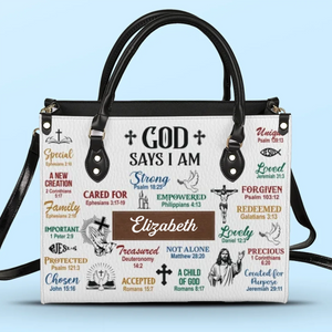 Grace Upon Grace - Personalized Custom Leather Handbag - Christian Gifts For All Believers, Jesus Lovers