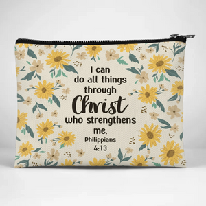 I Can Do All Things Through Christ Who Strengthens Me - Cosmetic Bag - Christian Gifts For All Believers, Jesus Lovers