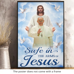 Safe In The Arms Of Jesus - Vertical Poster - Catholic Gifts For All Believers