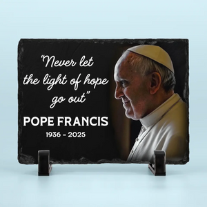 Never Let The Light Of Hope Go Out - Rectangle Shaped Stone With Stand - Catholic Gifts For All Believers