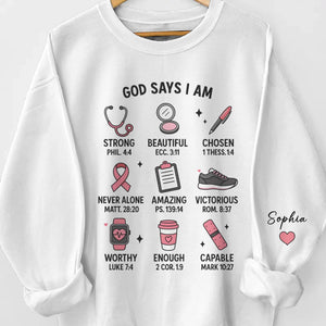 Identity Rooted In Grace - Personalized Custom Unisex Sweatshirt, Hoodie With Design On Sleeve - Christian Gifts For All Believers, Jesus Lovers