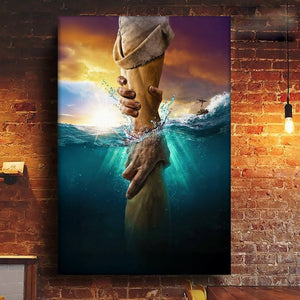 He Pulled Me From The Deep - Vertical Canvas - Christian Gifts For All Believers, Jesus Lovers