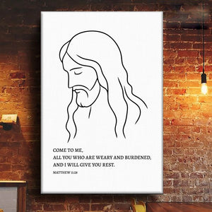 He Will Give You Rest - Vertical Canvas - Christian Gifts For All Believers, Jesus Lovers