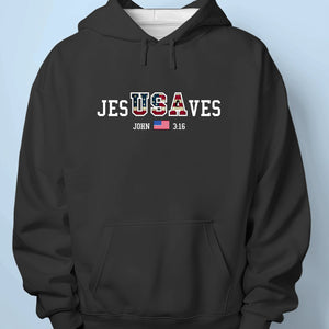 Jesus Saves USA - Unisex T-shirt, Premium T-shirt, Hoodie - Christian Gifts For All Believers, Jesus Lovers