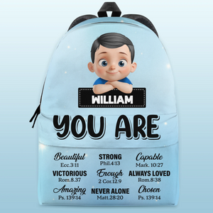 Custom Kids Backpack - Personalized Back To School Christian Gifts For Kids - Prayed Up, Packed Up, Ready