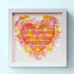 Wowblessing Custom Flower Shadow Box - Personalized Anniversary Wedding Gifts For Husband And Wife, Him And Her, All Believers - Found The One Whom My Soul Loves