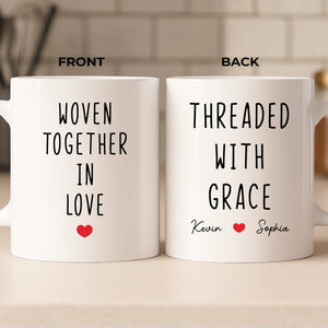 Wowblessing Custom Mug - Personalized Anniversary Wedding Gifts For Husband And Wife, Him And Her, All Believers - Woven Together In Love