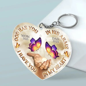 We Only Part To Meet Again - Memorial Personalized Custom Shaped Acrylic Keychain - Sympathy Gift For Family Members