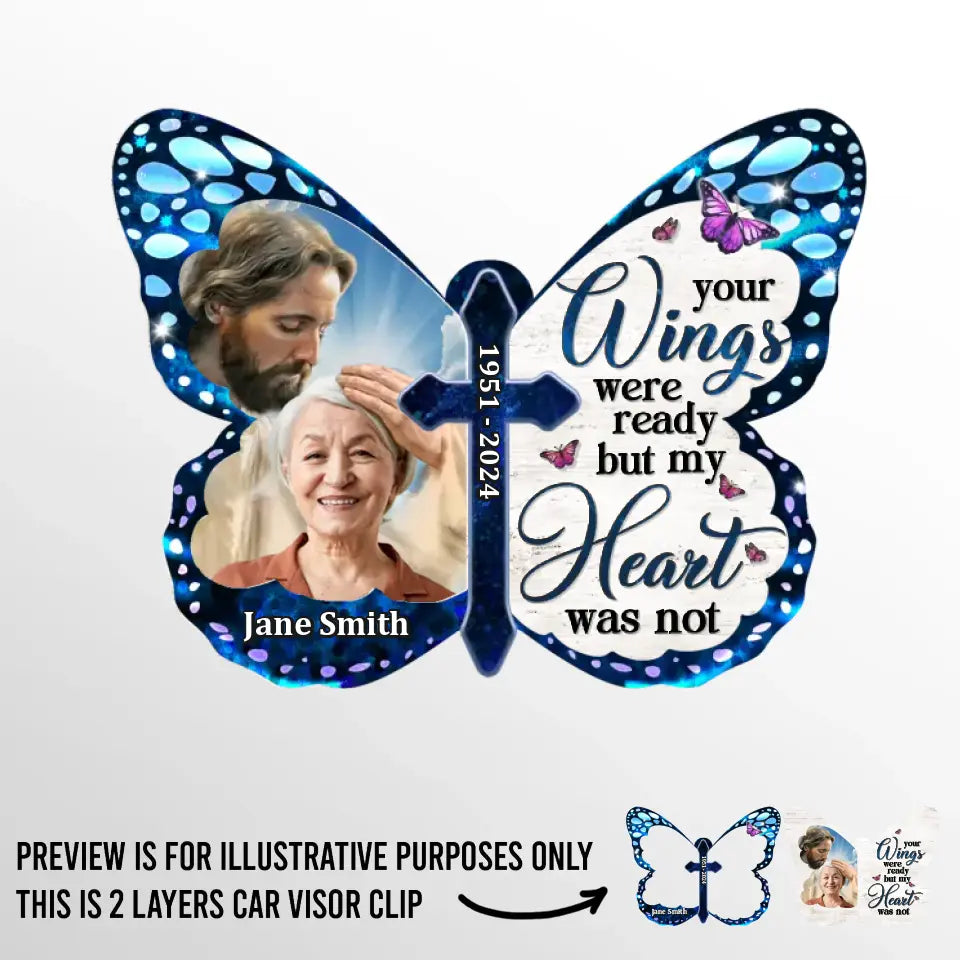 Custom Photo You're In My Thoughts - Memorial Personalized Custom Car Visor Clip - Sympathy Gift For Family Members