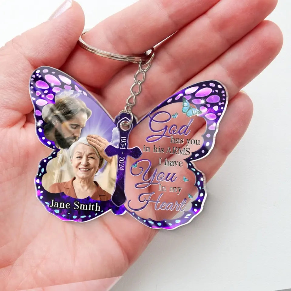 Custom Photo We Miss You And love You Always - Memorial Personalized Custom Shaped Acrylic Keychain - Sympathy Gift For Family Members