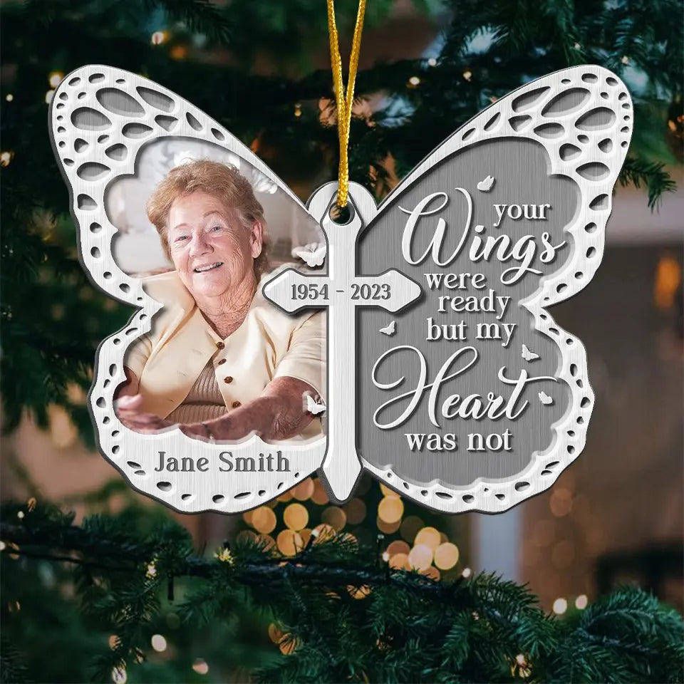 Custom Photo We're Always With You - Memorial Personalized Custom Ornament - Metal Custom Shaped - Sympathy Gift, Christmas Gift For Family Members