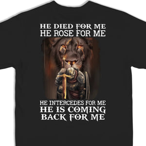 He Is Coming Back For Me - Back Printed Unisex T-shirt, Hoodie, Sweatshirt - Christian Gifts For All Believers, Jesus Lovers