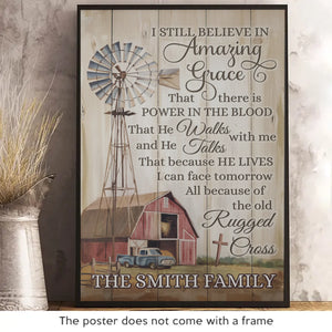 I Believe In Amazing Grace - Personalized Custom Vertical Poster - Christian Gifts For All Believers, Jesus Lovers