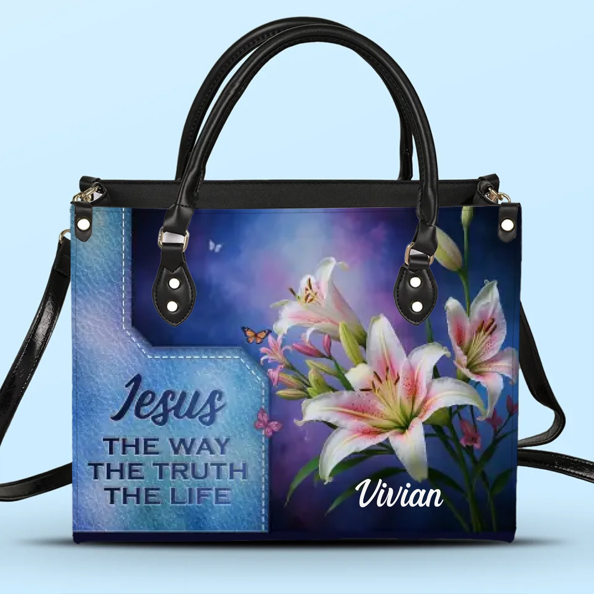 The Way, The Truth, The Life - Personalized Custom Leather Handbag - Christian Gifts For All Believers, Jesus Lovers