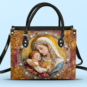 In Mary's Embrace - Leather Handbag - Catholic Gifts For All Believers