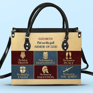 Put On The Full Armor Of God - Personalized Custom Leather Handbag - Christian Gifts For All Believers, Jesus Lovers