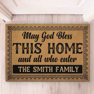 May God Bless This Home - Personalized Custom Home Decor Decorative Mat - Christian Gifts For All Believers, Jesus Lovers