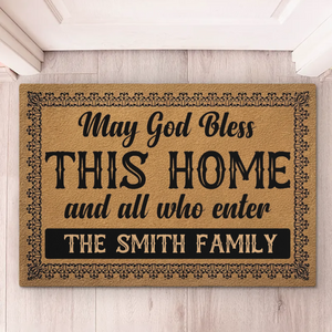 May God Bless This Home - Personalized Custom Home Decor Decorative Mat - Christian Gifts For All Believers, Jesus Lovers