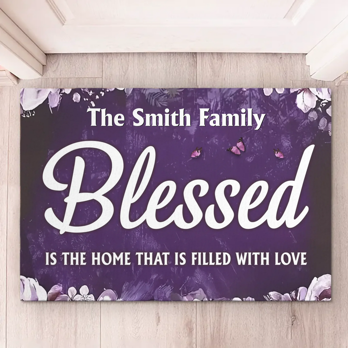 Blessed Is The Home That Is Filled With Love - Personalized Custom Home Decor Decorative Mat - Christian Gifts For All Believers, Jesus Lovers