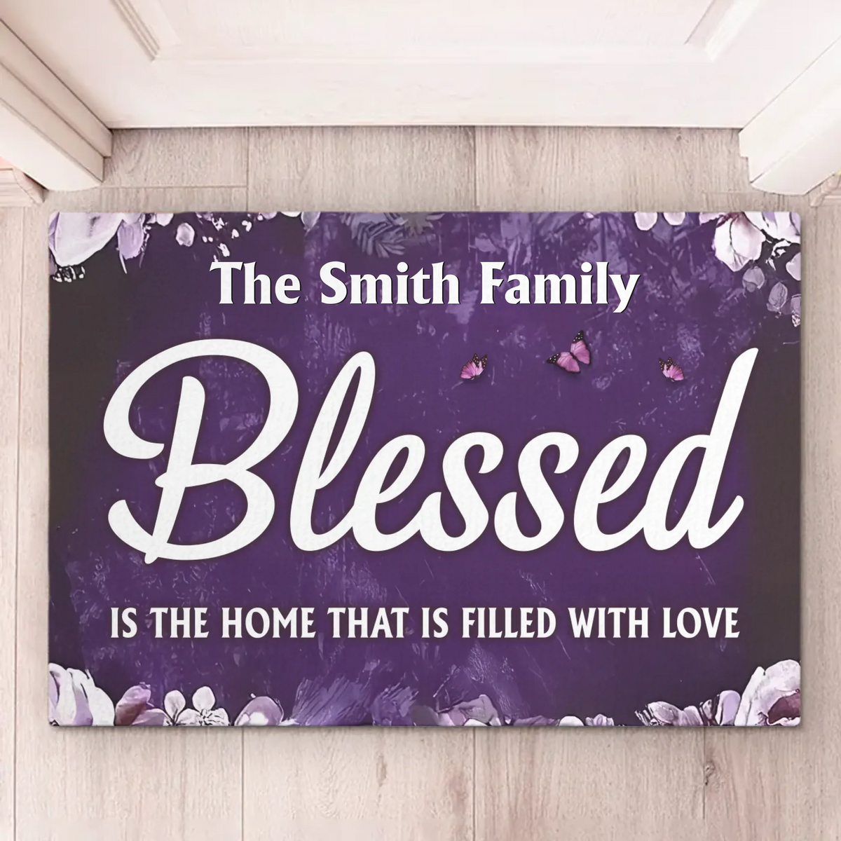 Blessed Is The Home That Is Filled With Love - Personalized Custom Home Decor Decorative Mat - Christian Gifts For All Believers, Jesus Lovers