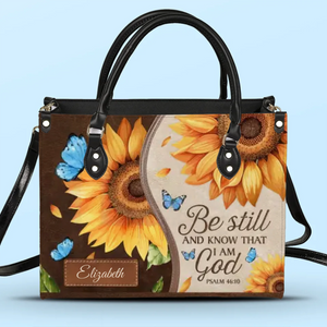 Jesus Walks With Me - Personalized Custom Leather Handbag - Christian Gifts For All Believers, Jesus Lovers