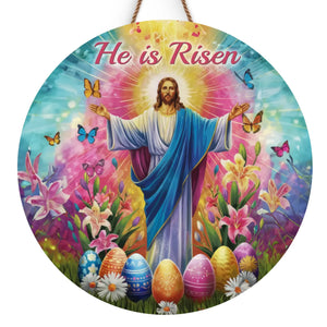 The King Has Risen - Custom Shaped Home Decor Wood Sign - Christian Gifts For All Believers, Jesus Lovers