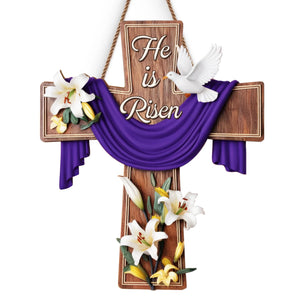 Risen With Grace - Custom Shaped Home Decor Wood Sign - Christian Gifts For All Believers, Jesus Lovers