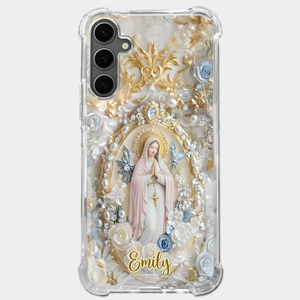 In Mary’s Embrace, We Find Comfort And Peace - Personalized Custom Clear Phone Case - Catholic Gifts For All Believers