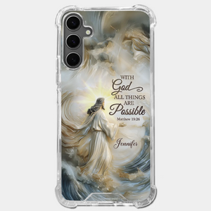 With God All Things Are Possible - Personalized Custom Clear Phone Case - Christian Gifts For All Believers, Jesus Lovers