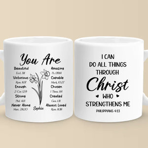 Christ Is My Strength - Personalized Custom Mug - Christian Gifts For All Believers, Jesus Lovers