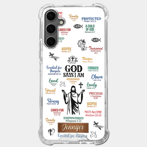 God Says I Am Redeemed - Personalized Custom Clear Phone Case - Christian Gifts For All Believers, Jesus Lovers