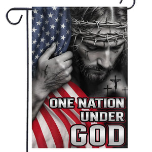 One Nation Under God - House Flag, Garden Flag - Christian Gifts For All Believers, Jesus Lovers