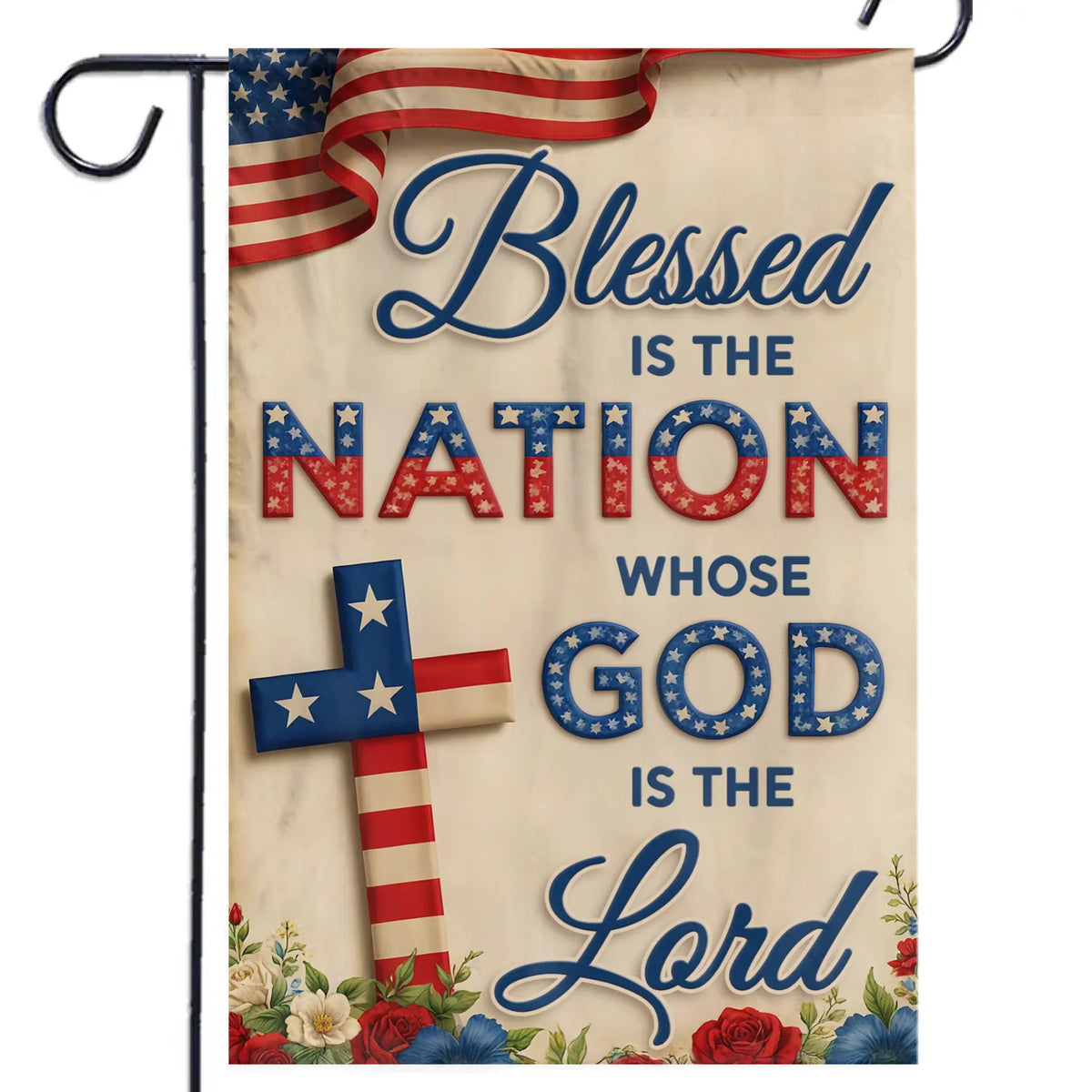 Blessed Nation Under God - House Flag, Garden Flag - Christian Gifts For All Believers, Jesus Lovers