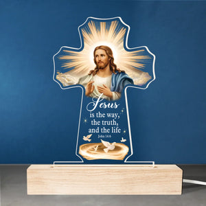 Jesus Is The Way, The Truth, And The Life - Shaped Acrylic LED Light - Christian Gifts For All Believers, Jesus Lovers