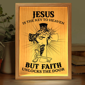 Trust In Jesus, Walk In Faith - Frame Light Box - Christian Gifts For All Believers, Jesus Lovers