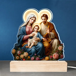 The Holy Family Is A Model Of Love And Faith - Shaped Acrylic LED Light - Catholic Gifts For All Believers