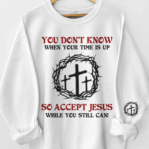 Eternal Life Begins With Jesus - Unisex Sweatshirt, Hoodie With Design On Sleeve - Christian Gifts For All Believers, Jesus Lovers