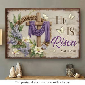 Easter Blessings, He Is Risen - Horizontal Poster - Christian Gifts For All Believers, Jesus Lovers