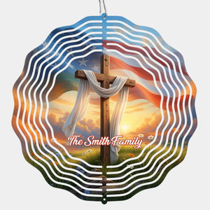 Faith Love And Divine Light - Personalized Custom Wind Spinner - Christian Gifts For All Believers, Jesus Lovers