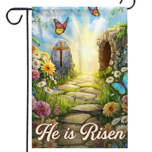 Risen With Hope And Glory - House Flag, Garden Flag - Christian Gifts For All Believers, Jesus Lovers