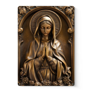 Hail Mary, Full Of Grace - Home Decor Metal Sign - Catholic Gifts For All Believers