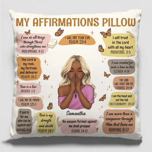 My Affirmations Pillow - Personalized Custom Pillow - Christian Gifts For All Believers, Jesus Lovers