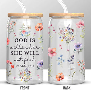 Faith Gives Strength Every Day - Glass Cup, Iced Coffee Cup - Christian Gifts For All Believers, Jesus Lovers